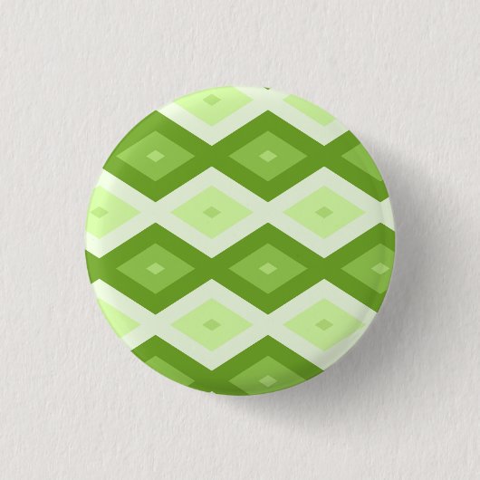 Groene ruitvormig patroon van Chartreuse Ronde Button 3,2 Cm (Voorkant)