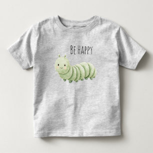 Groene Rups Wees Gelukkig Kinder Shirts