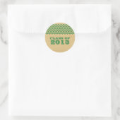 Groene Rustic Chevron Afstuderen Stickers (Tas)