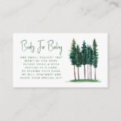 Groene Rustic Pine Trees Book Request Baby shower Informatiekaartje (Voorkant)