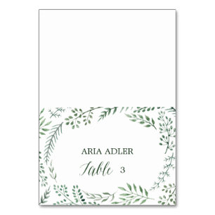 Groene Rustic Wreath Wedding Escort Place Cards Kaart