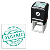 Groene Rustieke Biologische Stempel Circle Sticker (In situ)