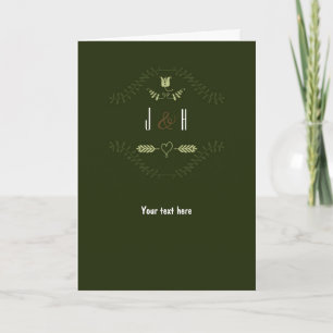 Groene Rustieke Bos Bruiloft Dank Je Kaart