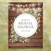 Groene Rustieke Houten Bruiloft Feest Welkom Bord Poster