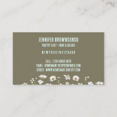 Groene Rustieke Stijl Daisy Bloemenbakkerij Visitekaartje (Achterkant)