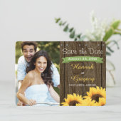 GROENE RUSTISCHE GESCHIKTHOUDER BEWAREN DE DATUURK SAVE THE DATE (Staand voorkant)