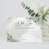 Groene sachtigen eucalyptus foliage Datum Kaart (Staand voorkant)