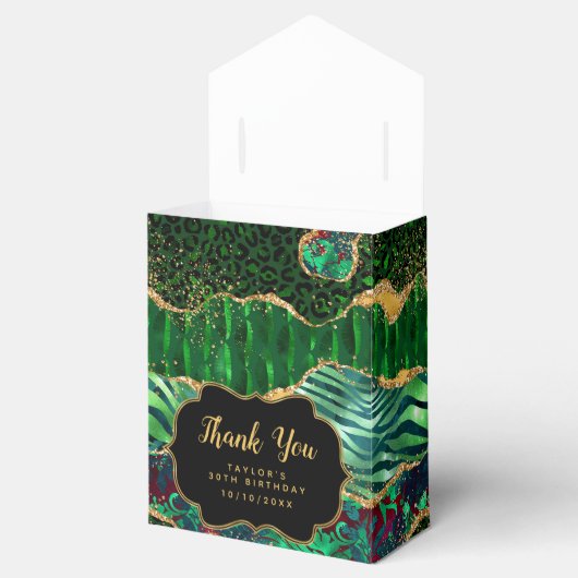 Groene Safari Agaat Verjaardag Dank u Bedankdoosjes (Geopend)