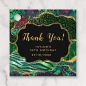 Groene Safari Agaat Verjaardag Dank u Bedankjes Labels (Voorkant)