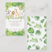 Groene Safari Bos Oerwoud Dieren Luier Raffle Informatiekaartje (Voorkant / Achterkant)