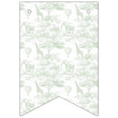 Groene Safari Toile D Jouy Oerwoud Theme Baby show Vlaggetjes (Eerste vlag)
