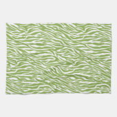 Groene Safari Zebra Dier Bruiloft Feest Theedoek (Horizontaal)