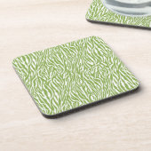 Groene Safari Zebra Print Bier Onderzetter (Linkerzijde)