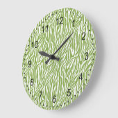 Groene Safari Zebra Print Grote Klok (Hoek)
