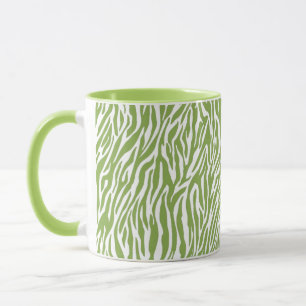 Groene Safari Zebra Print Mok