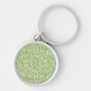 Groene Safari Zebra Print Sleutelhanger