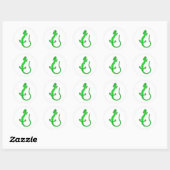 Groene Salamander Logo Ronde Sticker (Vel)