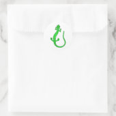 Groene Salamander Logo Ronde Sticker (Tas)