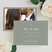 Groene Salie Elegant Monogram Klassieke Fotolijst Save The Date