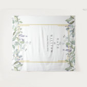 Groene Salie Lila Bruiloft Foto Booth Achtergrond Wandkleed (Voorkant (horizontaal))