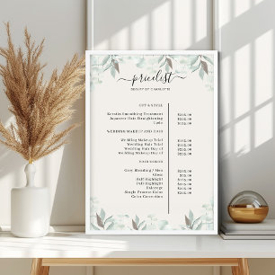 Groene Salon Prijslijst Poster
