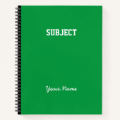 Groene samenstelling aangepaste objectscriptnaam notitieboek (Voorkant)