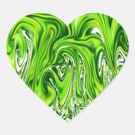 Groene Satijn & Glitz Envelop Afdichtingen of Stic Hart Sticker (Voorkant)