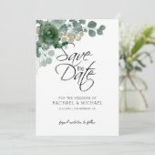 Groene "Save the Date"-uitnodiging template Kaart (Staand voorkant)