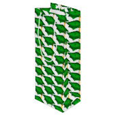 groene schaaldop met gouden tassel wijn cadeautas (Achterkant Gekanteld)