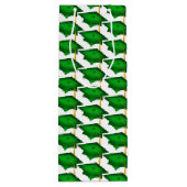 groene schaaldop met gouden tassel wijn cadeautas (Achterkant)