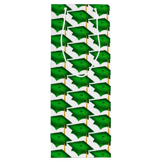 groene schaaldop met gouden tassel wijn cadeautas (Achterkant)