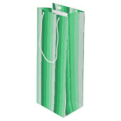 Groene schaduwstrepen wijn cadeautas (Voorkant Gekanteld)