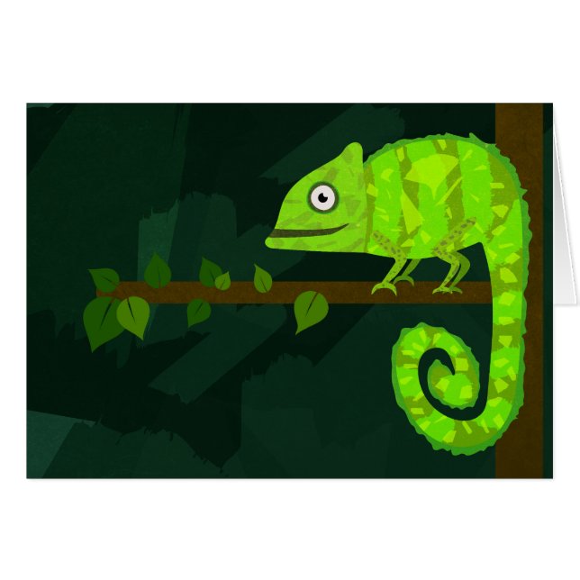 Groene schattige kameleon (Voorkant Horizontaal)