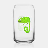 Groene schattige kameleon blikvorm glas (Achterkant)