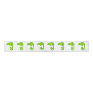 Groene schattige kameleon grosgrain lint