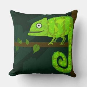 Groene schattige kameleon kussen