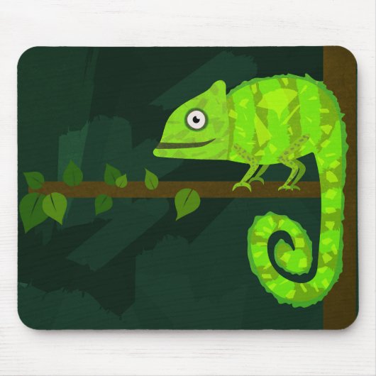 Groene schattige kameleon muismat (Voorkant)