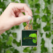 Groene schattige kameleon sleutelhanger (Hand)