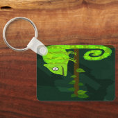 Groene schattige kameleon sleutelhanger (Achterkant)