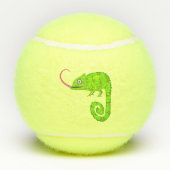 Groene schattige kameleon tennisballen (Achterkant)