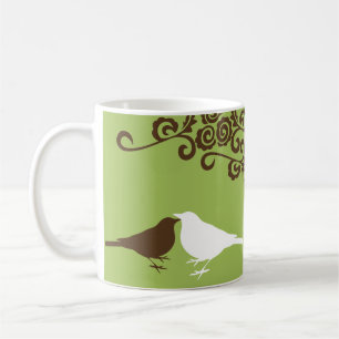 Groene schattige vogelnaam, bridal cadeaukoffie mo koffiemok