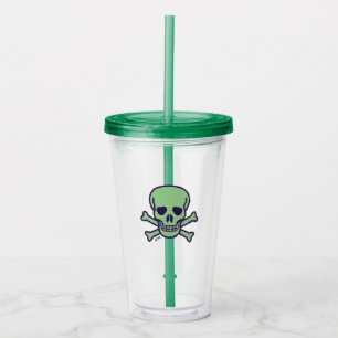 Groene schedel acryl tumbler acryl drinkbeker