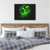 Groene schedel canvas afdruk (Insitu (Slaapkamer))