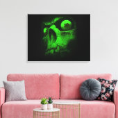 Groene schedel canvas afdruk (Insitu (Woonkamer))
