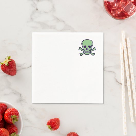Groene schedel cocktail papier servetten hoek (Insitu)
