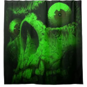 Groene schedel douchegordijn (Voorkant)