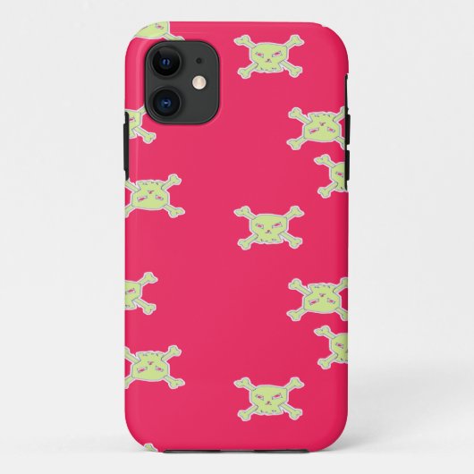 groene schedel en botten Case-Mate iPhone case (Achterkant)