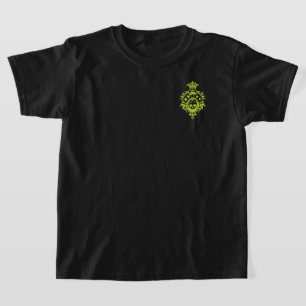 Groene schedel- en kaartuitsteeksel T-shirt