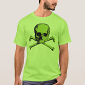 Groene schedel en kruisbeenderen T-shirt (Voorkant)