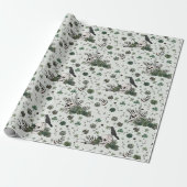 Groene schedel en Rozen Patroon St Patricks Day Go Cadeaupapier (Uitgerold)